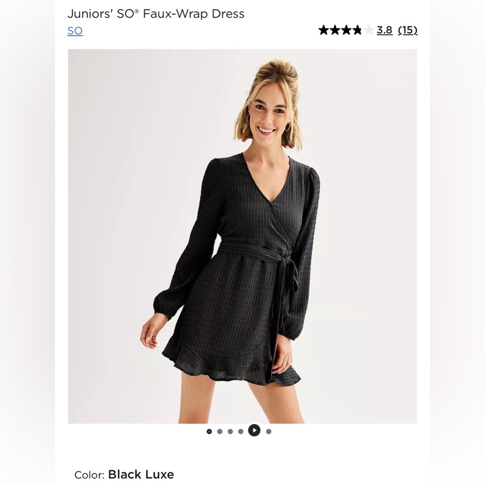 Faux-wrap dress black